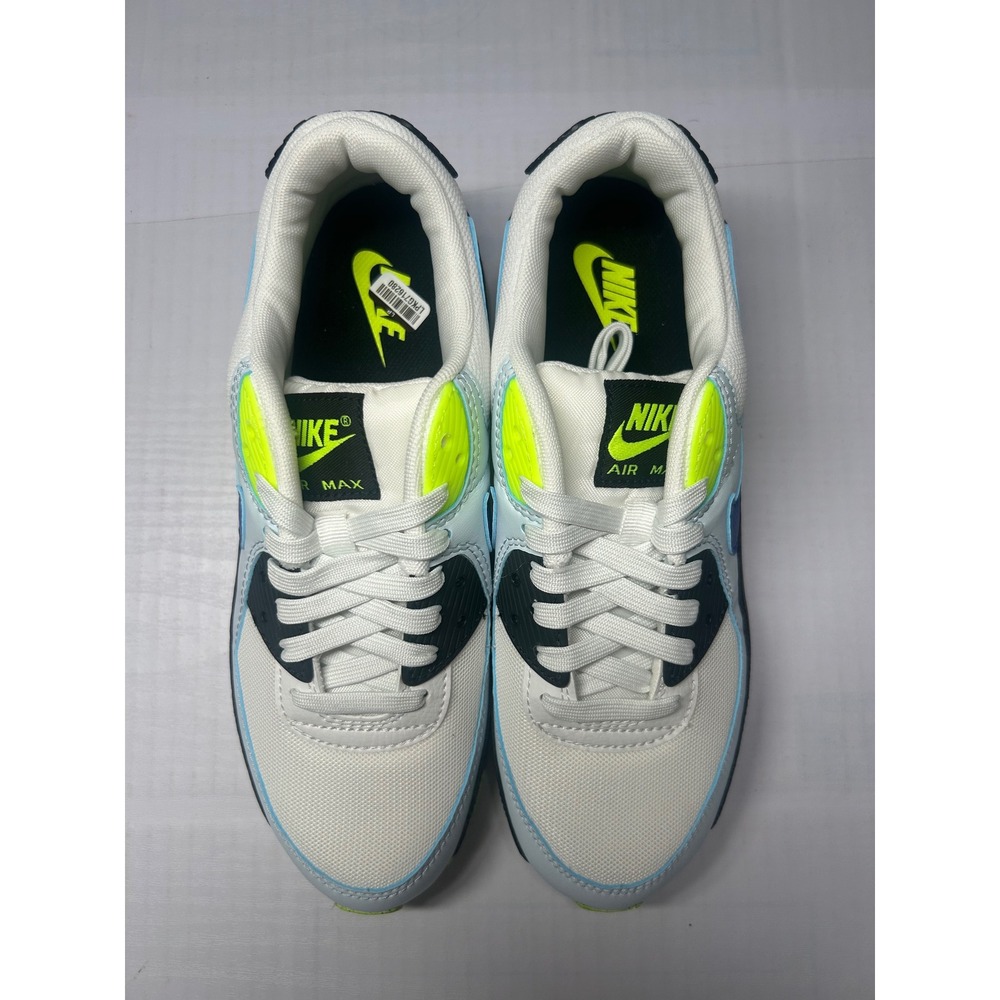 Nike Air Max 90 White Blue Tint Volt Size 8.5 WMNS DH8010 102 New/No Box - Picture 3 of 5